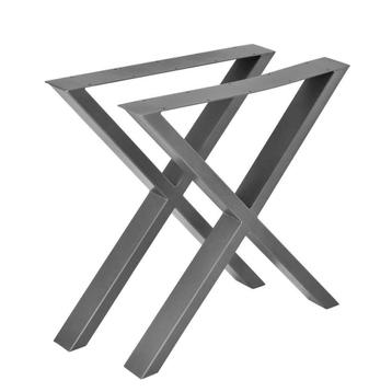Stalen X tafelpoten set van 2 meubelpoot 69x72 cm metaal gri