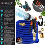 Flexibele Tuinslang - Inc. sproeikop - 15 meter - Blauw, Verzenden, Nieuw