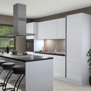 Greeploze sneeuwwitte hoogglans keuken Lima 25078, Huis en Inrichting, Keuken | Complete keukens, Verzenden