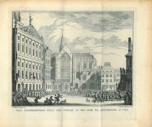 Historische prent van Amsterdam, Antiek en Kunst, Kunst | Etsen en Gravures