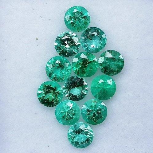 Zonder Minimumprijs - 12 pcs Groen Smaragd - 1.63 ct -, Sieraden, Tassen en Uiterlijk, Edelstenen