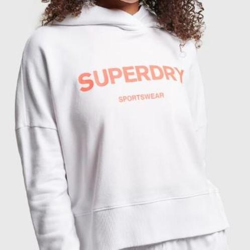 -50% Superdry  Superdry Core sport crop box hood w2011829a-0, Kleding | Dames, Sportkleding, Wit, Nieuw, Verzenden
