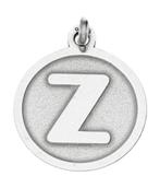 Zilveren Letter Z rond mat en glans kettinghanger, Verzenden, Nieuw