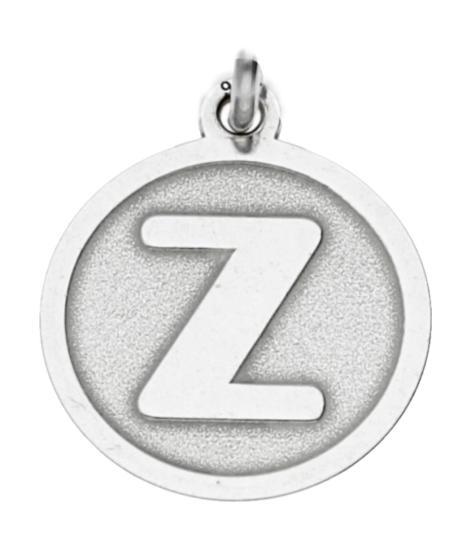 Zilveren Letter Z rond mat en glans kettinghanger, Sieraden, Tassen en Uiterlijk, Kettinghangers, Verzenden