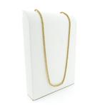 Gouden vierkante koningsschakel ketting | 80 cm, Sieraden, Tassen en Uiterlijk, Kettingen, Ophalen of Verzenden, Gebruikt, Overige kleuren