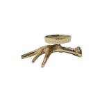 Theelicht Standaard gewei 1 goud 7,5x20x15cm, Verzenden, Nieuw