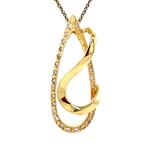 Gouden hanger met diamant 18 karaat, Verzenden, Zo goed als nieuw, Wit, Goud