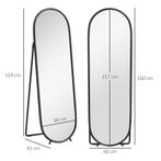 TRUUSK Ovale Staande Spiegel met Metalen Frame - Volledige L, Verzenden, Nieuw