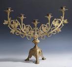 Kandelaar Messing vijfarmige Art Nouveau kandelaar met, Antiek en Kunst