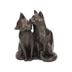 Beeldje - Cuddling cats in love - Brons