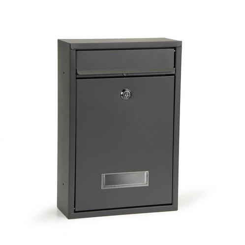 Brievenbus met inkijk - 32 x 21,5 cm – staal – antraciet, Tuin en Terras, Brievenbussen, Nieuw, Ophalen of Verzenden