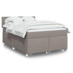 vidaXL Boxspring met matras stof taupe 140x190 cm, Verzenden, Stof, Nieuw, Tweepersoons
