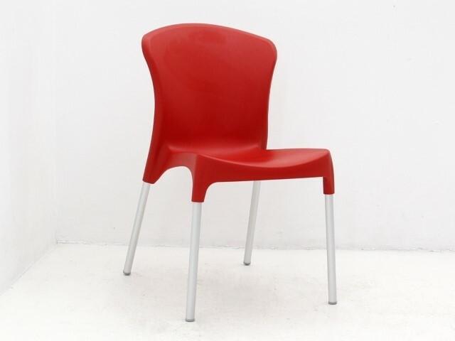 Terras - kantinestoel Brenda - zonder armleggers - rood -, Huis en Inrichting, Stoelen, Gebruikt, Ophalen of Verzenden