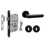 Deurbeslag set met sleutelrozet en deurklink Rinnovo zwart, Ophalen of Verzenden, Nieuw, Overige materialen, Klink of Kruk
