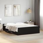 vidaXL Bedframe met lades bewerkt hout bruin eikenkleur, Huis en Inrichting, Slaapkamer | Bedden, Verzenden, Zwart, 190 cm of minder