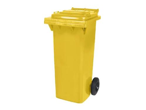 2-wiel kunststof afvalcontainer - 80 liter - geel, Zakelijke goederen, Kantoor en Winkelinrichting | Magazijn, Stelling en Opslag