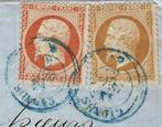 Frankrijk 1862 - Empire geperforeerde blauwe liner stempel -, Gestempeld