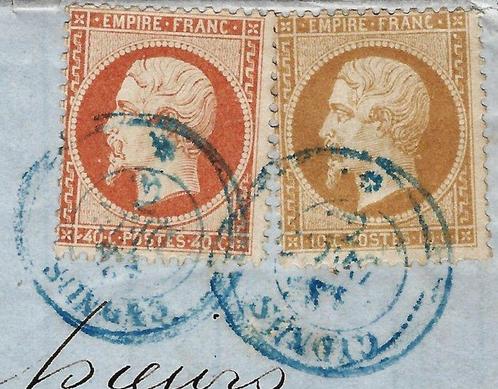 Frankrijk 1862 - Empire geperforeerde blauwe liner stempel -, Postzegels en Munten, Postzegels | Europa | Frankrijk