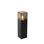 Staande buitenlamp zwart met smoke kap 30 cm - Denmark, Tuin en Terras, Buitenverlichting, Nieuw, Minder dan 50 watt