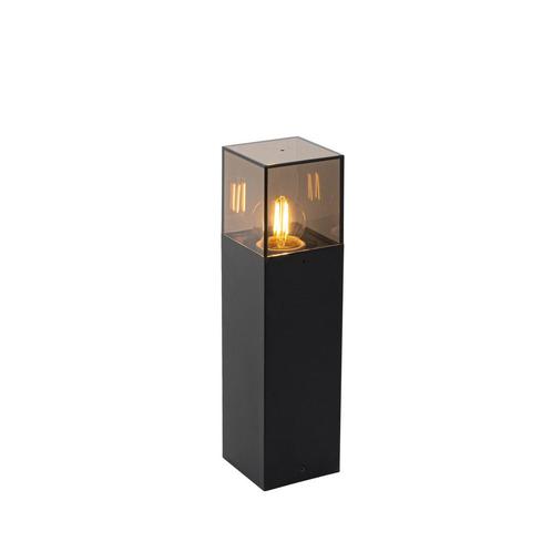 Staande buitenlamp zwart met smoke kap 30 cm - Denmark, Tuin en Terras, Buitenverlichting, Nieuw, Minder dan 50 watt