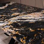 Luxe Magma Gold Kwartsiet Eettafel 183x100 cm Zwart Goud, Huis en Inrichting, Tafels | Eettafels, Magma Gold Kwartsiet, Overige materialen