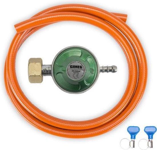 Gimeg Gasdrukregelaarset - 30 mbar - Kombi X slangpilaar -, Caravans en Kamperen, Kampeeraccessoires, Verzenden