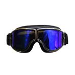 CRG zwart leren cruiser motorbril Glaskleur: Blauw reflectie, Motoren, Kleding | Motorkleding, Verzenden, Nieuw met kaartje