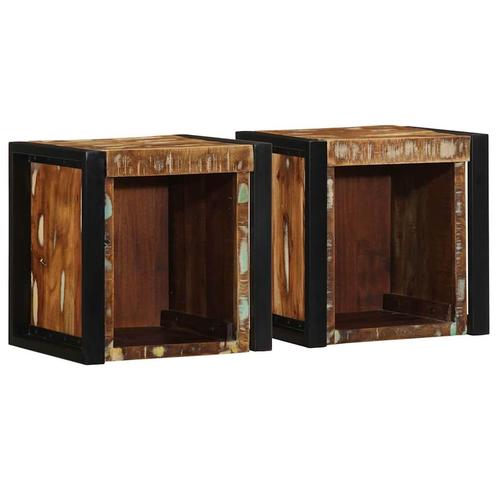 vidaXL Nachtkastjes 2st 40x35x40cm massief gerecycled hout, Huis en Inrichting, Slaapkamer | Nachtkastjes, Nieuw, Hout, Verzenden