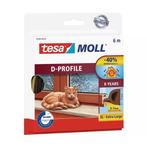 Tochtstrip | Tesa | 6 meter (D-profiel, Zelfklevend, Bruin), Verzenden, Nieuw