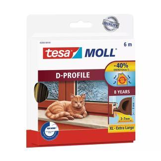 Tochtstrip | Tesa | 6 meter (D-profiel, Zelfklevend, Bruin), Doe-het-zelf en Verbouw, Isolatie en Afdichting, Nieuw, Verzenden