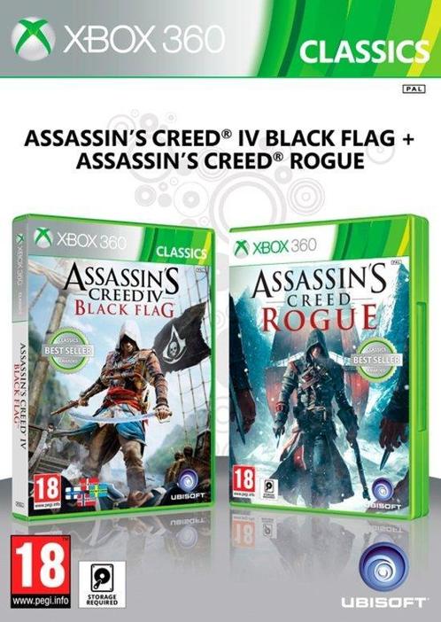 Assassins Creed IV: Black Flag + Assassins Creed: Rogue, Spelcomputers en Games, Games | Xbox 360, 1 speler, Vanaf 18 jaar, Avontuur en Actie