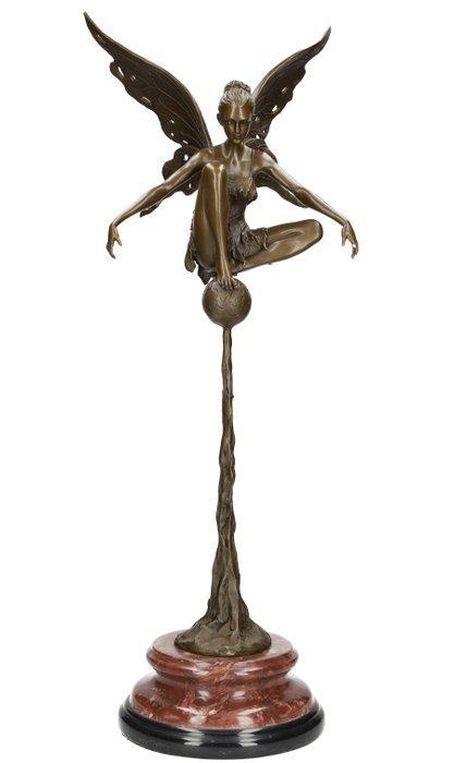 sculptuur, Fairy - 59 cm - Brons, Marmer, Antiek en Kunst, Kunst | Designobjecten