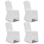 vidaXL Stoelhoes stretch 4 stuks wit, Verzenden, Nieuw