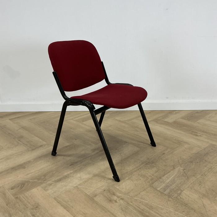 kantinestoel - stapelstoel, rood - zwart, Huis en Inrichting, Stoelen, Eén, Zwart, Gebruikt, Stof, Ophalen of Verzenden