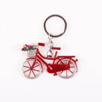 Sleutelhanger fiets rood met tulpen, Ophalen of Verzenden, Nieuw