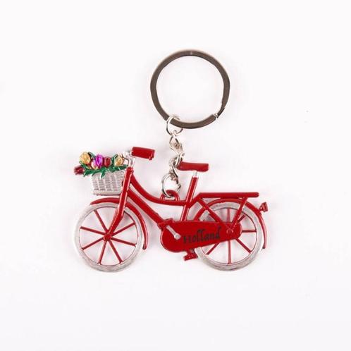 Sleutelhanger fiets rood met tulpen, Kleding | Heren, Schoenen, Nieuw, Ophalen of Verzenden