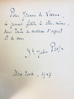 Signé; Saint-John Perse - Vents [EO + envoi ] - 1960