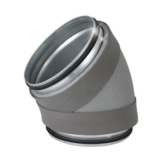 Geïsoleerde bocht 45 graden - 125 mm, Doe-het-zelf en Verbouw, Ventilatie en Afzuiging, Nieuw, Verzenden