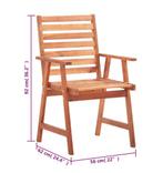 Set van 3 Tuinstoelen Acaciahout met Rode Kussens – Outdoor, Tuin en Terras, Tuinstoelen, Verzenden, Nieuw, Hout