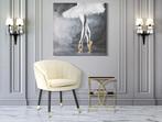 FAUTEUIL PARIJS CREMA/GOUD CM 62X58X78, Huis en Inrichting, Fauteuils, Ophalen of Verzenden, Nieuw