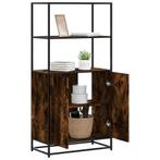 vidaXL buffetkast 68x35x139cm bewerkt hout en metaal gerookt, Verzenden, Nieuw, Overige houtsoorten