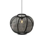 Oosterse hanglamp zwart stof 48 cm - Rob, Huis en Inrichting, Lampen | Hanglampen, Nieuw, Overige materialen, Oosters, 75 cm of meer