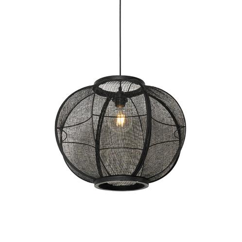 Oosterse hanglamp zwart stof 48 cm - Rob, Huis en Inrichting, Lampen | Hanglampen, Nieuw, Overige materialen, 75 cm of meer