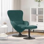 vidaXL Egg Chair met Voetsteun Donkergroen 63 x 73 x 90 cm, Huis en Inrichting, Fauteuils, Verzenden, Nieuw