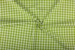 Geblokte stof limoengroen wit geruit - 10mm geruit, Hobby en Vrije tijd, Stoffen en Lappen, 120 cm of meer, Ophalen of Verzenden
