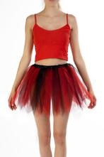 KIMU® Tutu Zwart Rood Tule Rokje M L 164 170 176 Zwarte Pett, Maat 38/40 (M), Carnaval, Nieuw, Ophalen of Verzenden