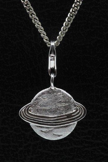 Zilveren Planeet hanger en/of bedel, Sieraden, Tassen en Uiterlijk, Bedels, Verzenden