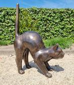 sculptuur, Lifelike cat - Large standing bronze Cat - 55 cm, Antiek en Kunst