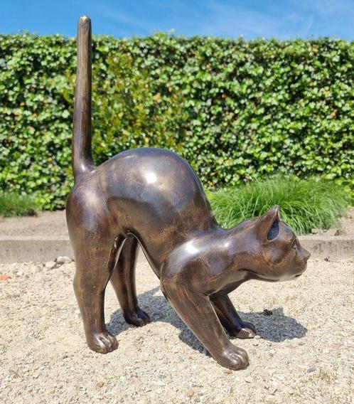 sculptuur, Lifelike cat - Large standing bronze Cat - 55 cm, Antiek en Kunst, Kunst | Designobjecten