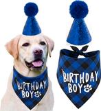 2-delige Honden verjaardags set Birthday Boy donker blauw, Verzenden, Nieuw